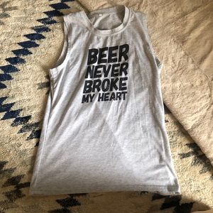 Beer Never Broke Me Heart Muscle Tank